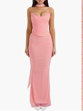 milena hot pink corset maxi dress Viene Corset Maxi Dress